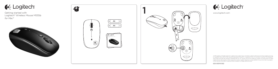 Logitech Wireless M555b User Manual | 2 pages