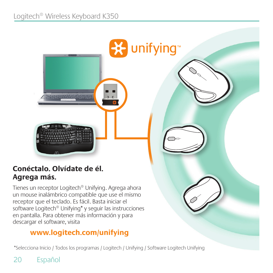 Logitech K350 User Manual | Page 20 / 40