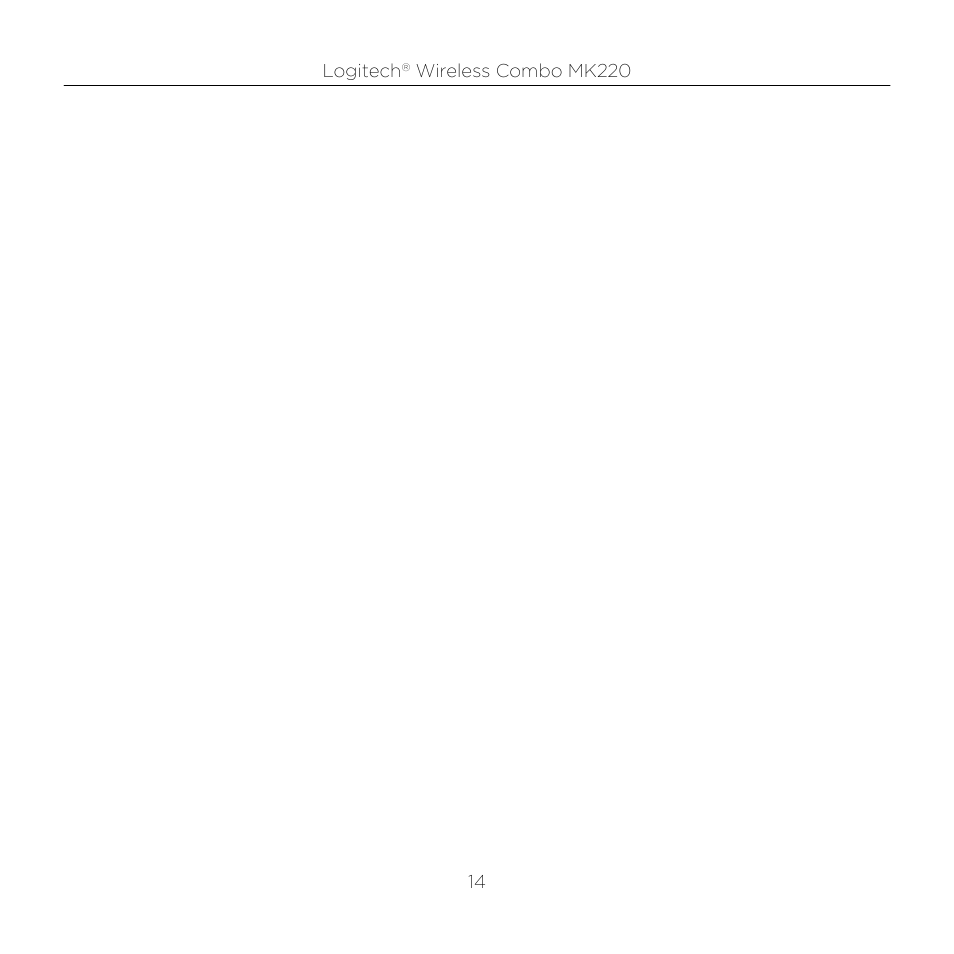 Logitech mk220 User Manual | Page 14 / 16