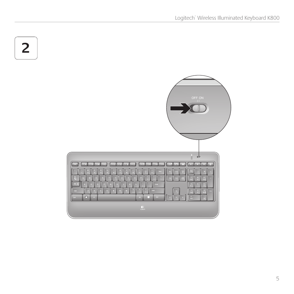 Logitech Wireless Keyboard K800 User Manual | Page 5 / 34