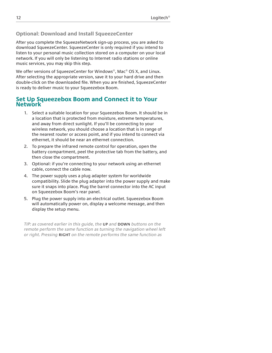 Logitech Squeezebox Boom User Manual | Page 13 / 44
