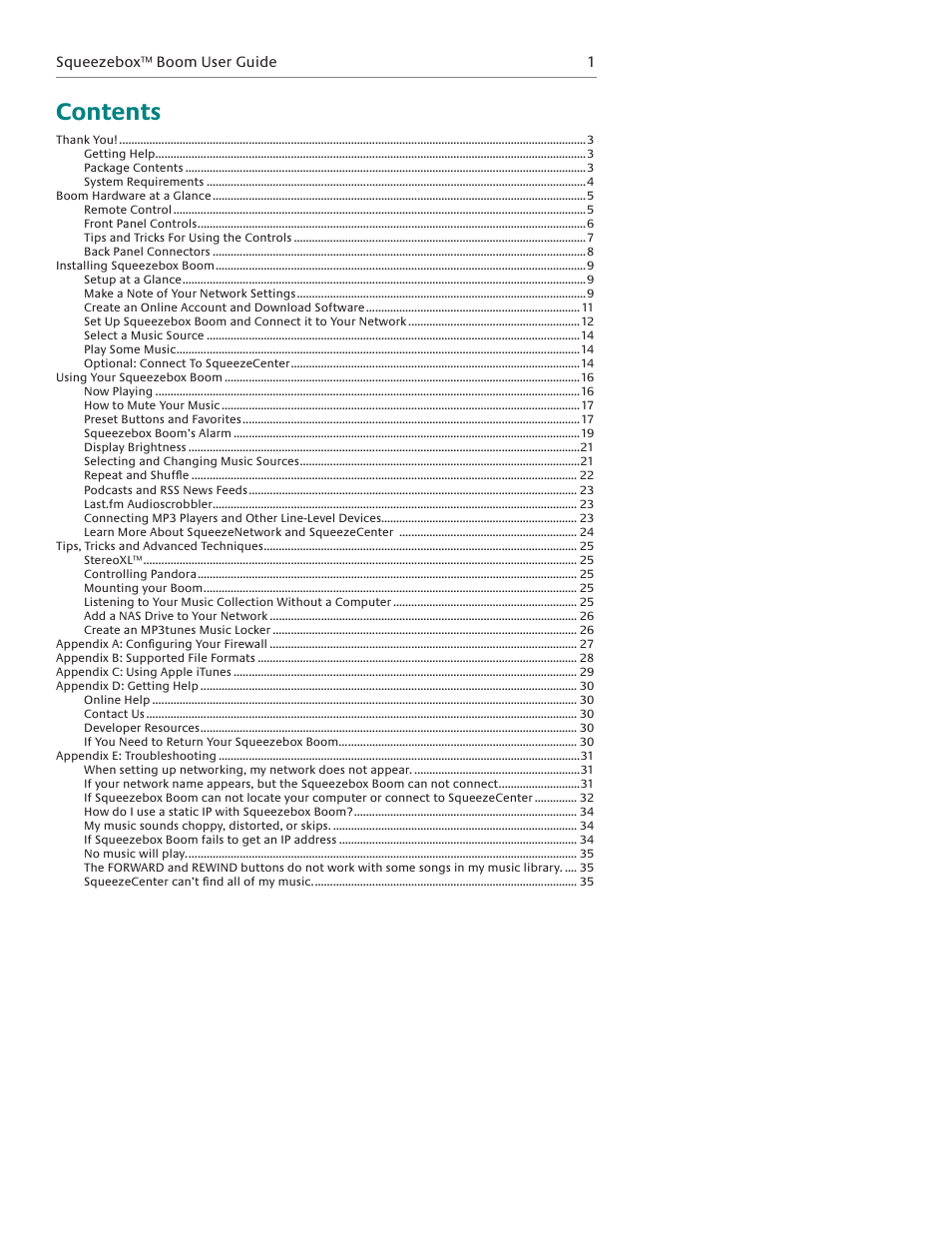 Logitech Squeezebox Boom User Manual | Page 2 / 44