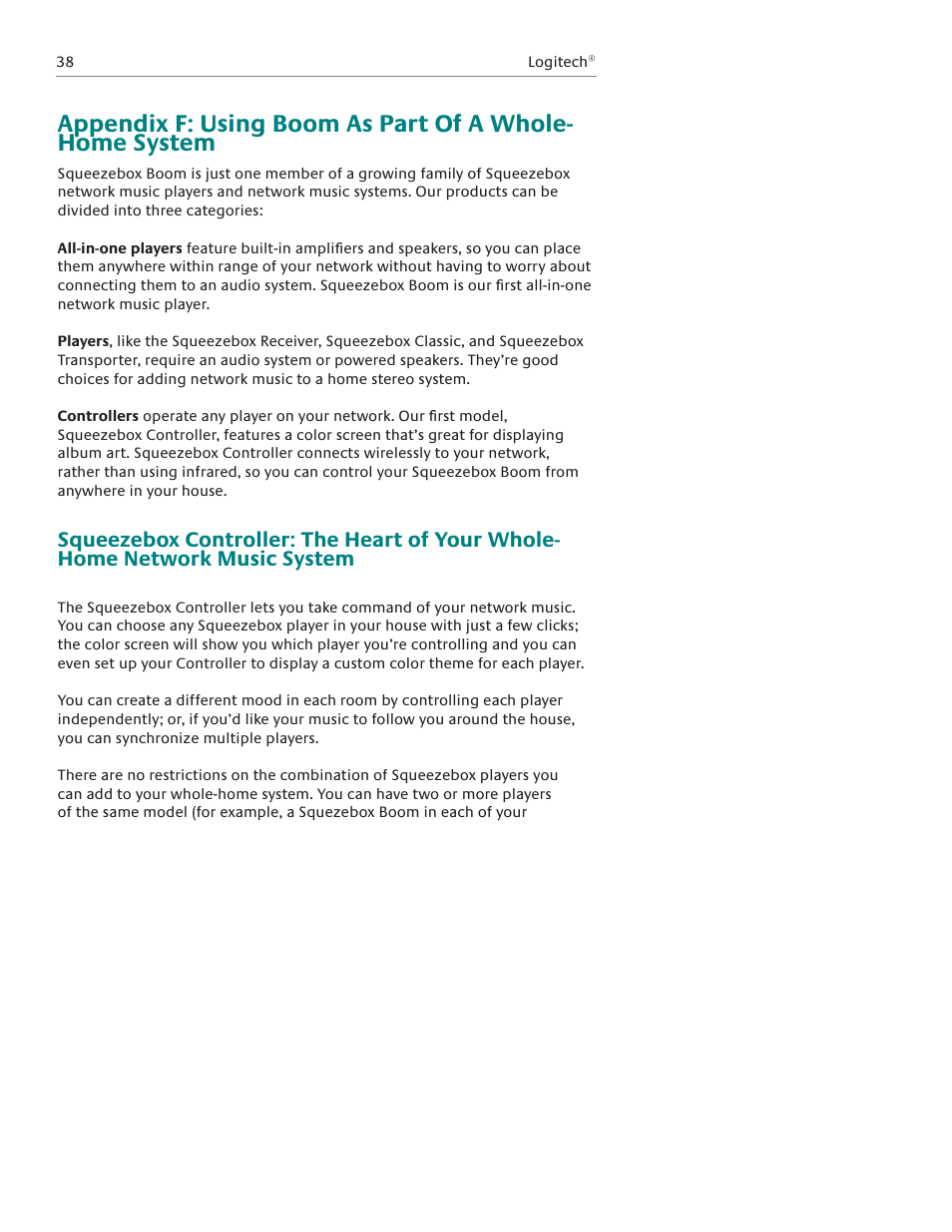 Logitech Squeezebox Boom User Manual | Page 39 / 44
