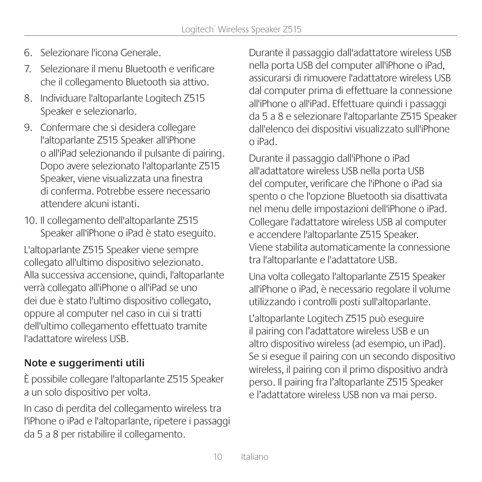 Logitech Z515 User Manual | Page 10 / 60