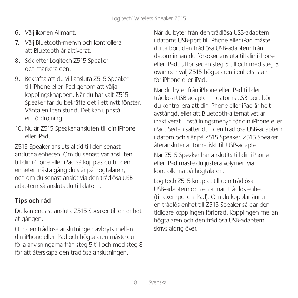 Logitech Z515 User Manual | Page 18 / 60