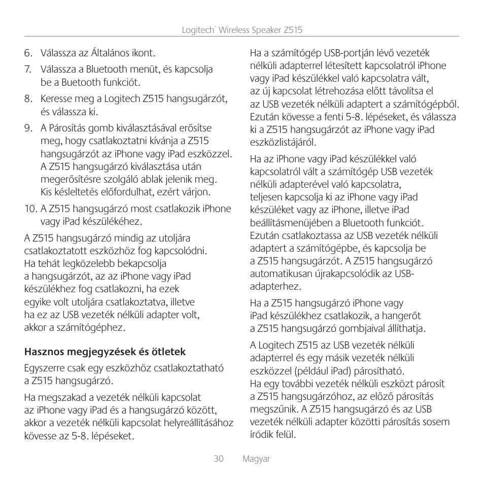 Logitech Z515 User Manual | Page 30 / 60