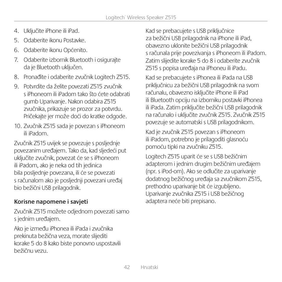 Logitech Z515 User Manual | Page 42 / 60