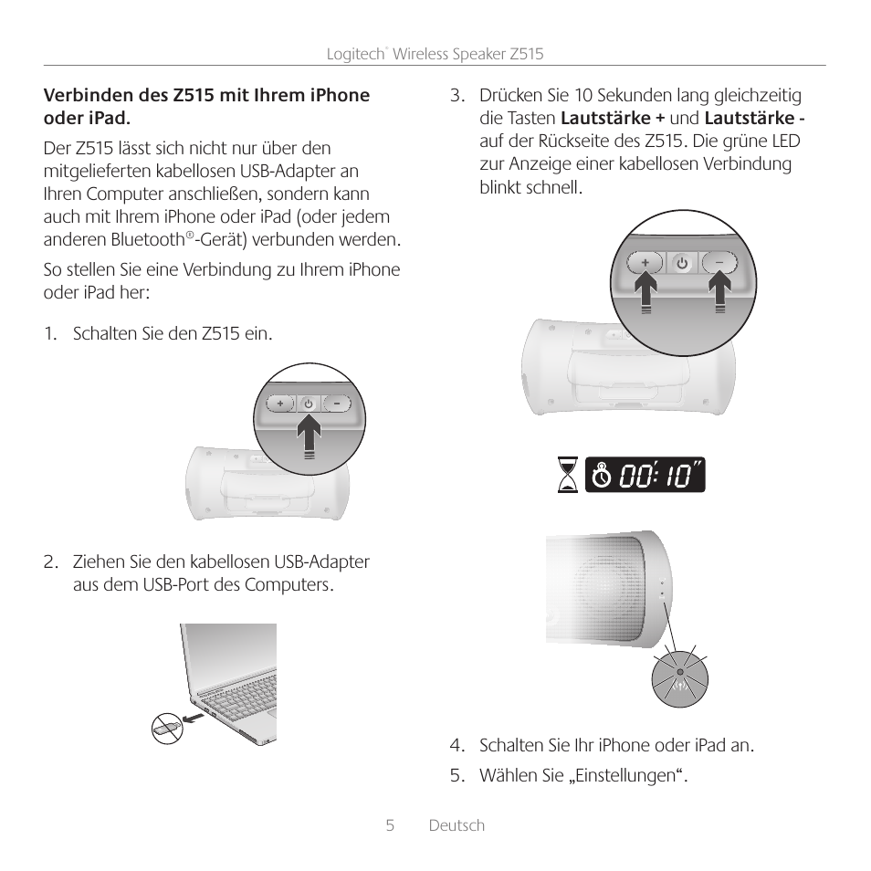 Logitech Z515 User Manual | Page 5 / 60