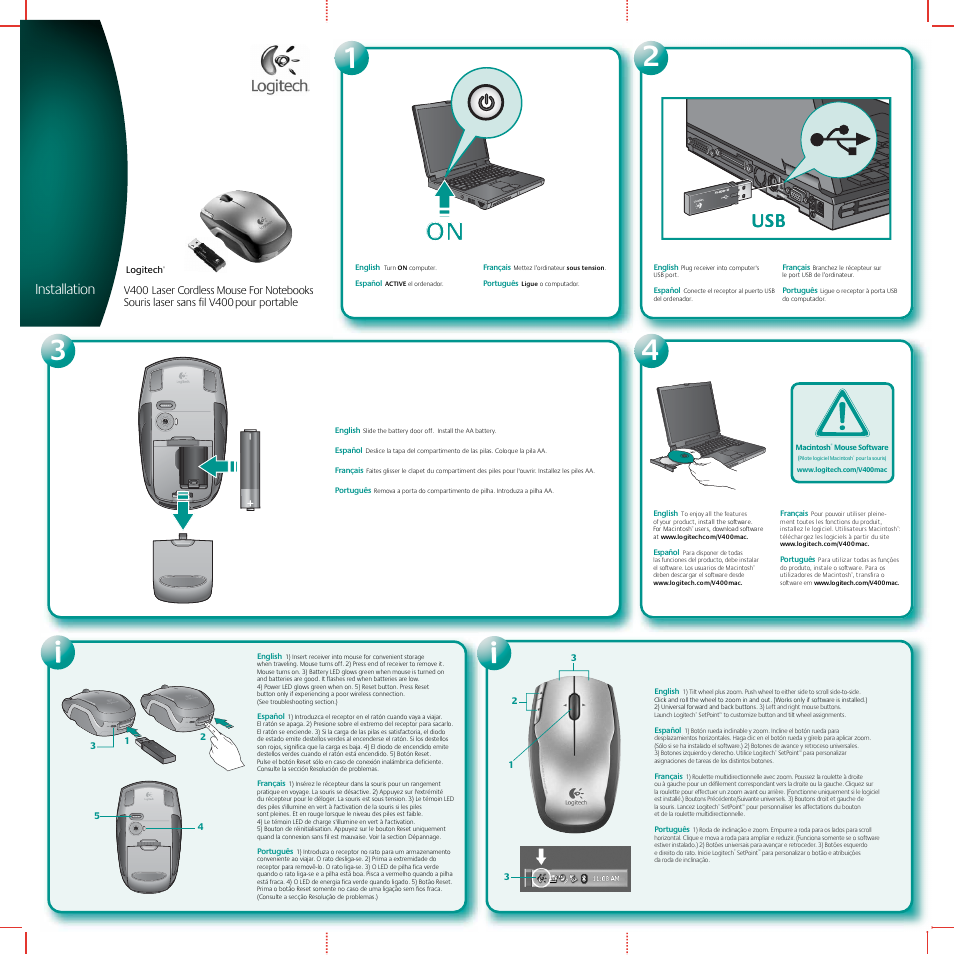 Logitech V400 User Manual | 2 pages