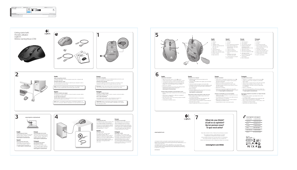 Logitech Wireless Gaming G700 User Manual | 1 page