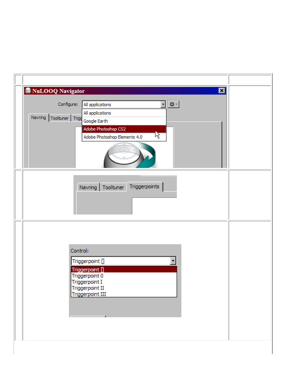 Configuring triggerpoints | Logitech NuLOOQ User Manual | Page 40 / 88