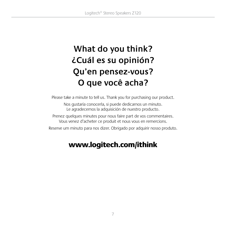 Logitech Stereo Speakers Z120 User Manual | Page 7 / 9