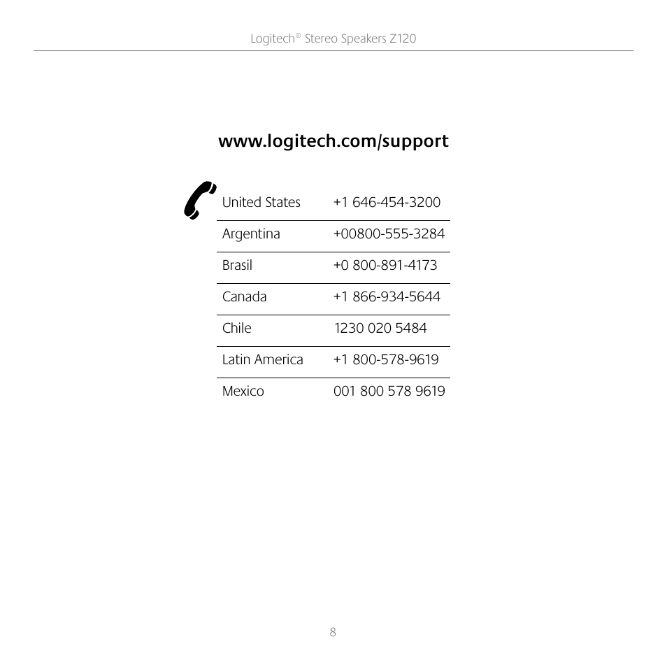 Logitech Stereo Speakers Z120 User Manual | Page 8 / 9