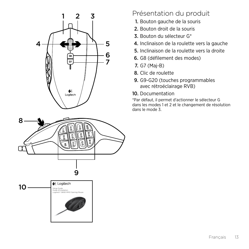 Logitech Gaming G600 User Manual | Page 13 / 76