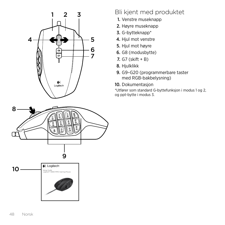 Logitech Gaming G600 User Manual | Page 48 / 76