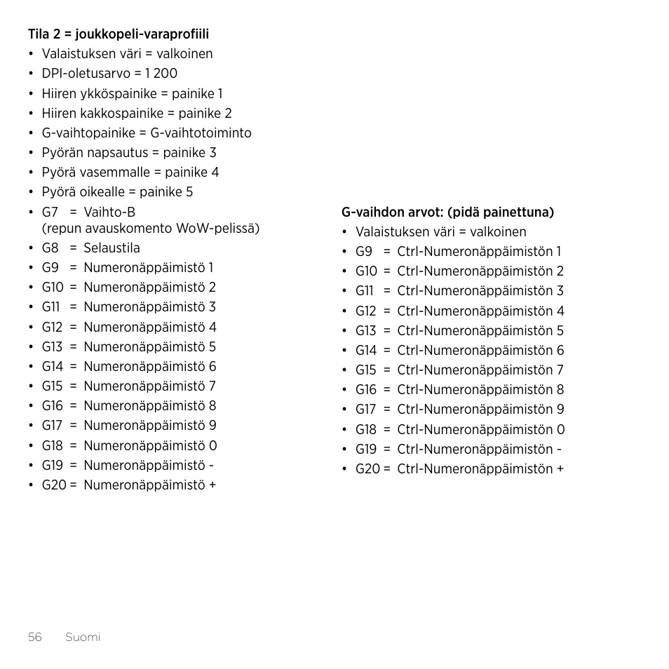 Logitech Gaming G600 User Manual | Page 56 / 76