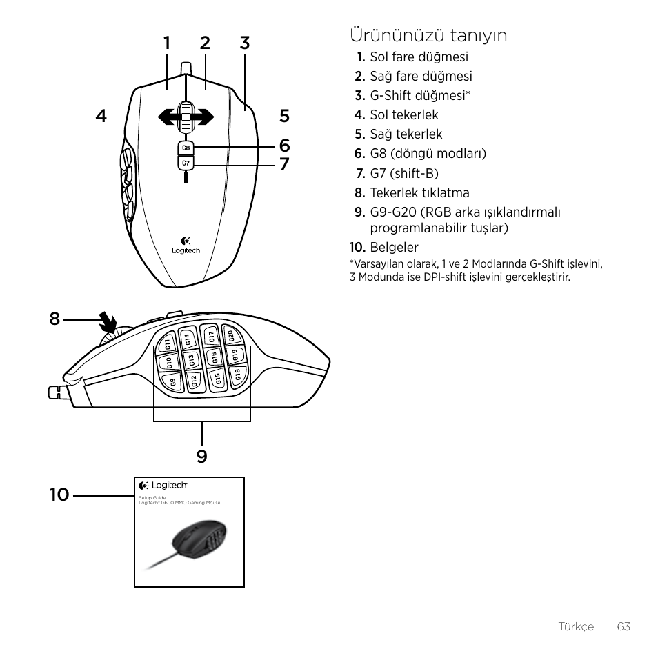 Logitech Gaming G600 User Manual | Page 63 / 76