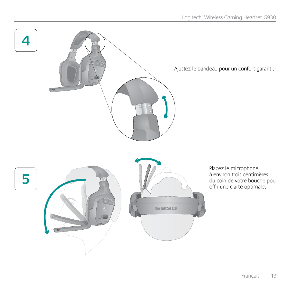 Logitech G930 User Manual | Page 13 / 28