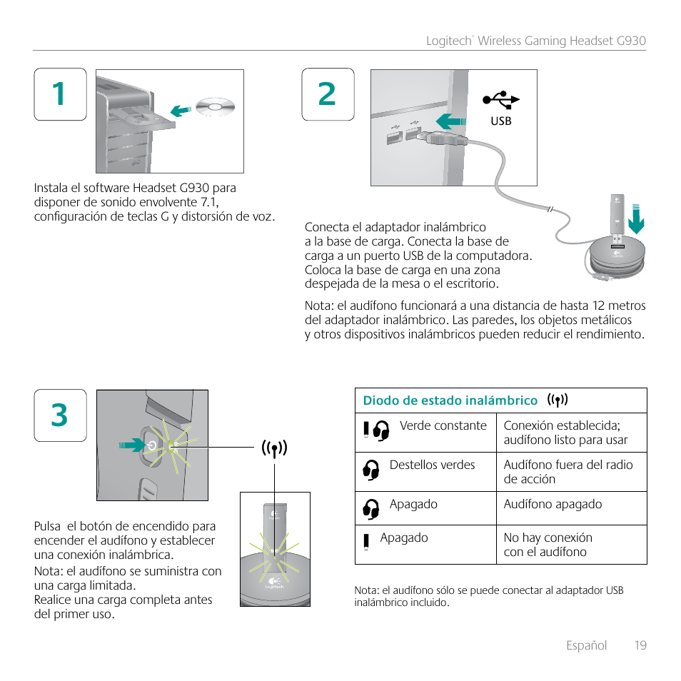 Logitech G930 User Manual | Page 19 / 28