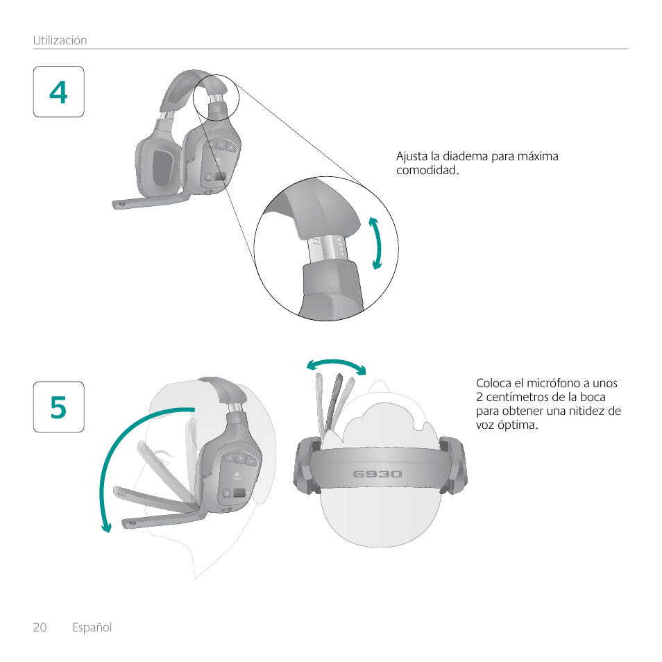 Logitech G930 User Manual | Page 20 / 28