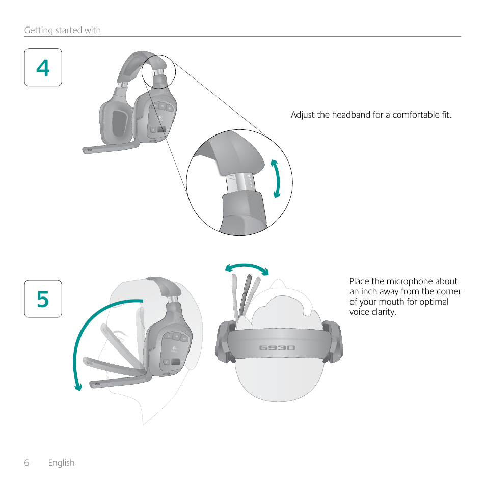 Logitech G930 User Manual | Page 6 / 28