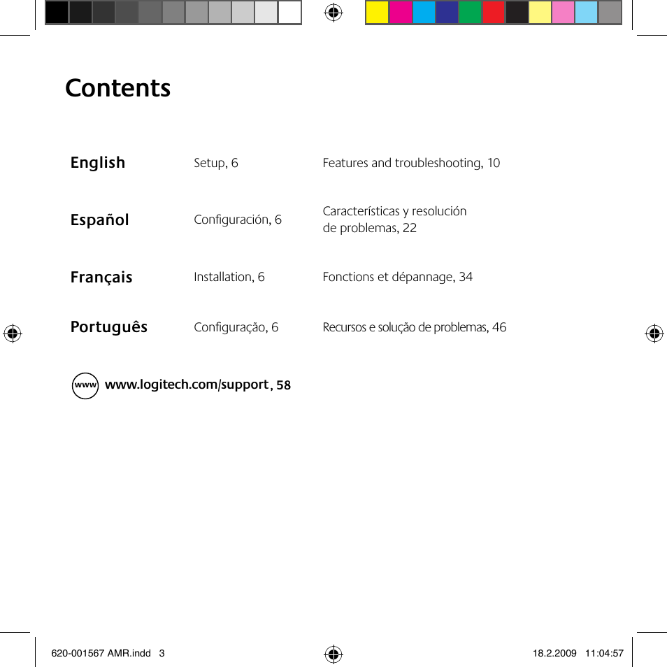 Logitech Wireless Desktop MK300 User Manual | Page 3 / 60