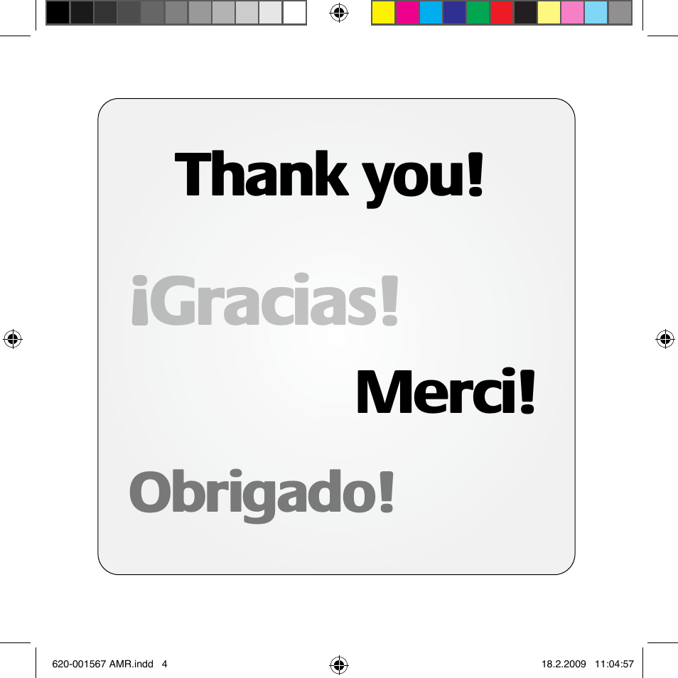 Gracias, Obrigado | Logitech Wireless Desktop MK300 User Manual | Page 4 / 60