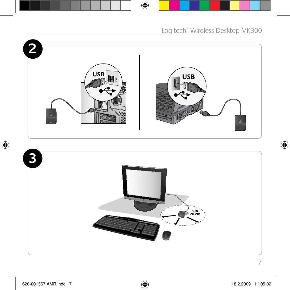 Logitech Wireless Desktop MK300 User Manual | Page 7 / 60