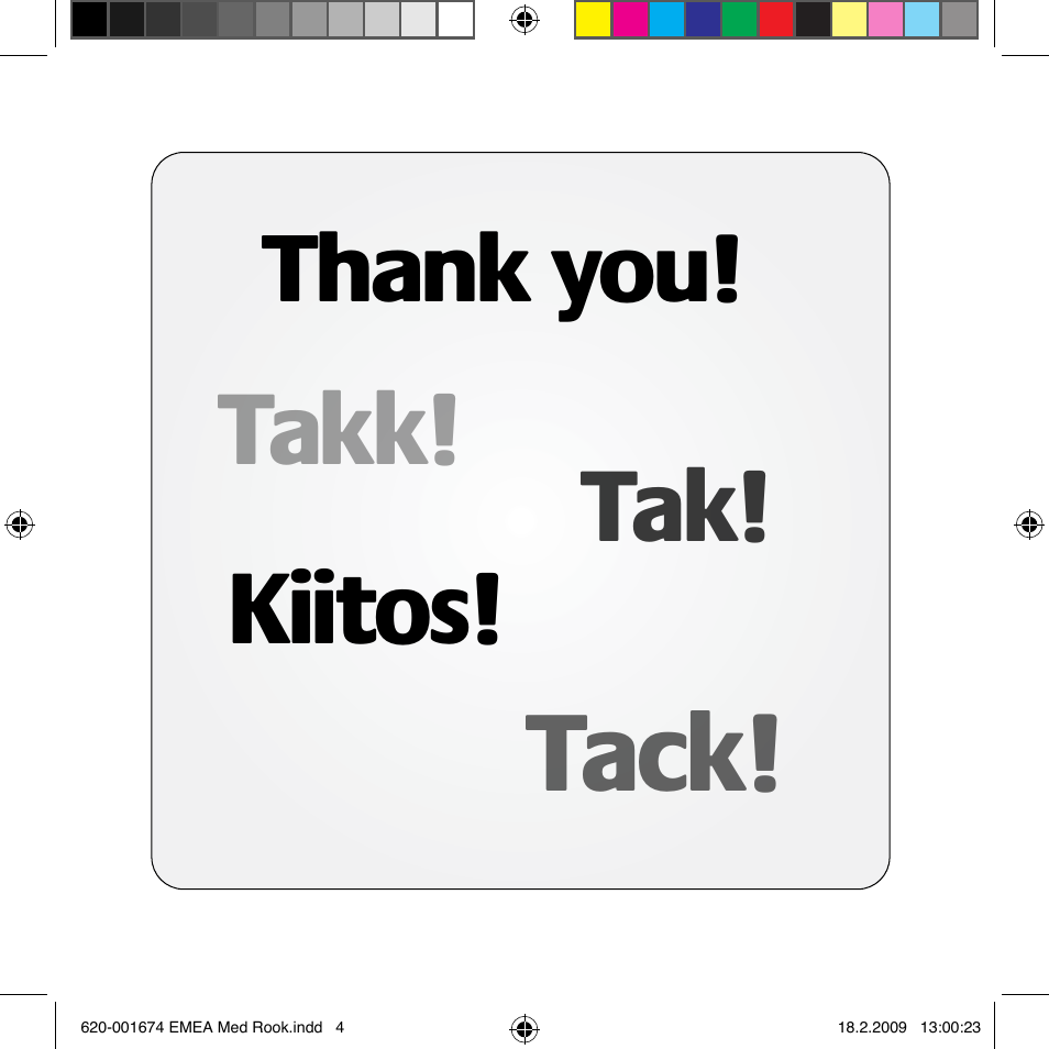 Tack, Takk! kiitos | Logitech MK300 User Manual | Page 4 / 72