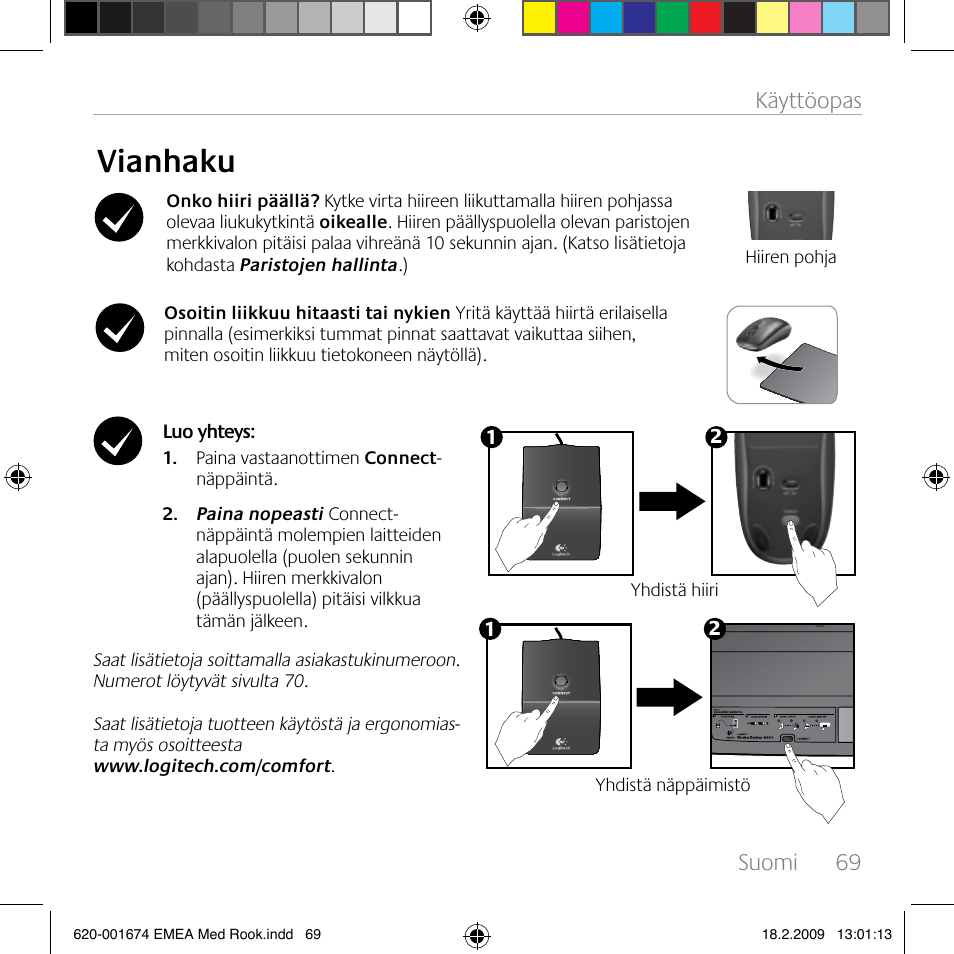 Vianhaku, Suomi, 69 käyttöopas | Logitech MK300 User Manual | Page 69 / 72