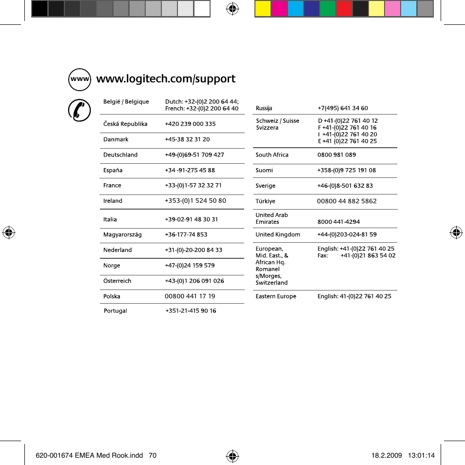 Logitech MK300 User Manual | Page 70 / 72
