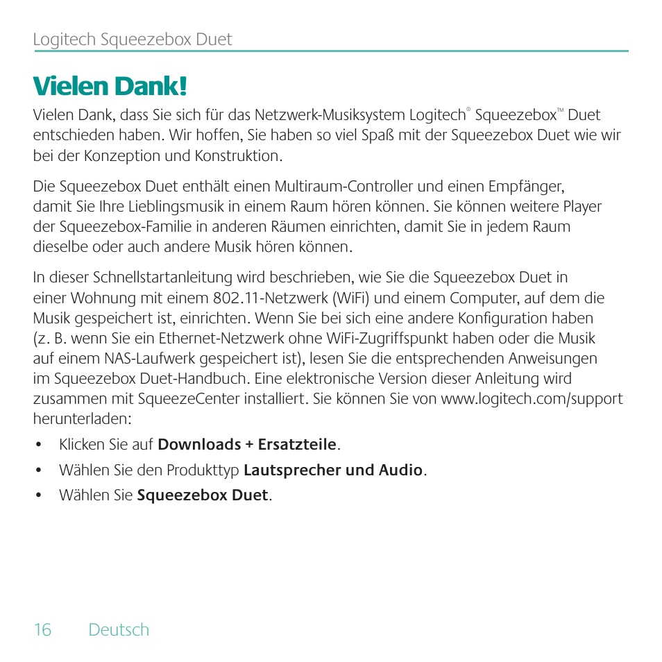 Vielen dank | Logitech Duet User Manual | Page 16 / 196