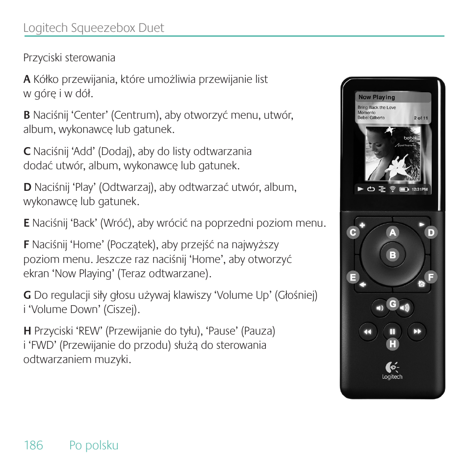 Logitech Duet User Manual | Page 186 / 196