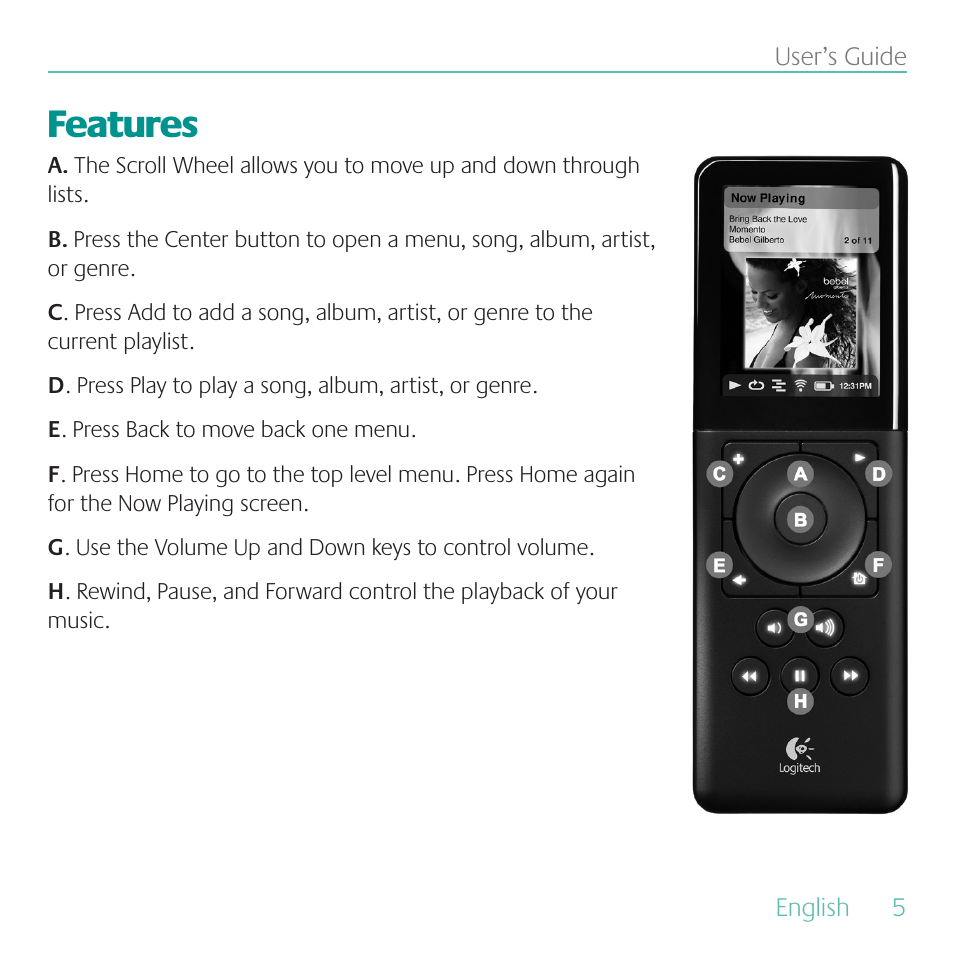 Features | Logitech Duet User Manual | Page 5 / 196