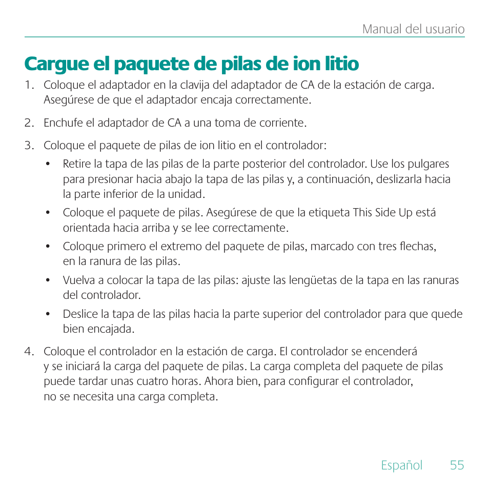 Cargue el paquete de pilas de ion litio | Logitech Duet User Manual | Page 55 / 196