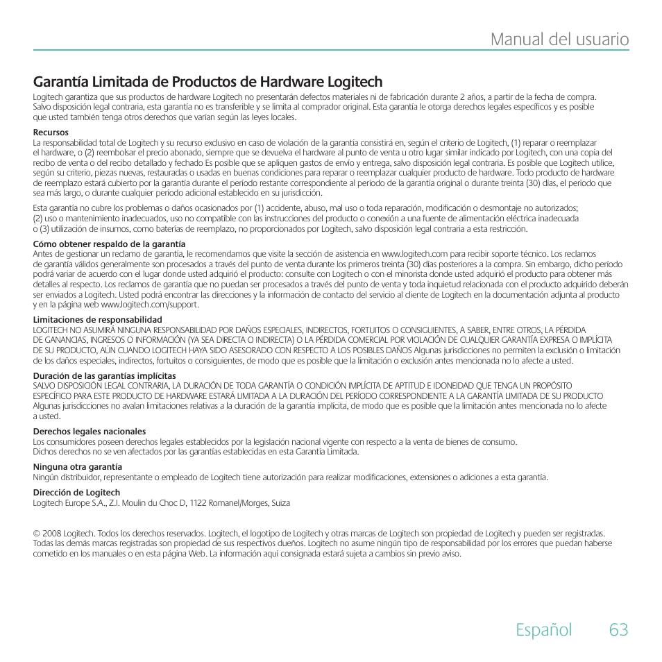 Logitech Duet User Manual | Page 63 / 196