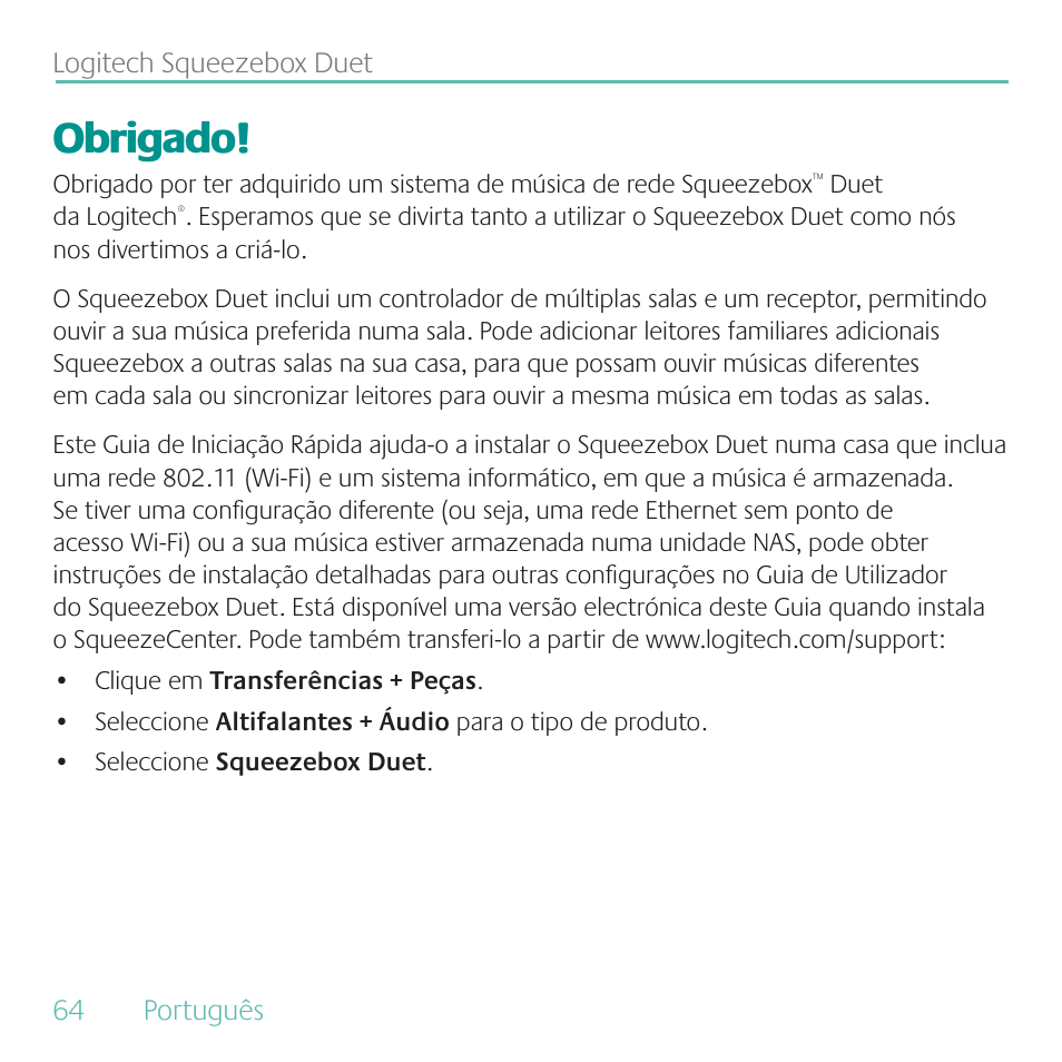 Obrigado | Logitech Duet User Manual | Page 64 / 196