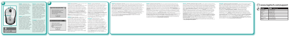 000103 faro back amr.pdf, English, Español | Français, Português | Logitech V220 User Manual | Page 2 / 2