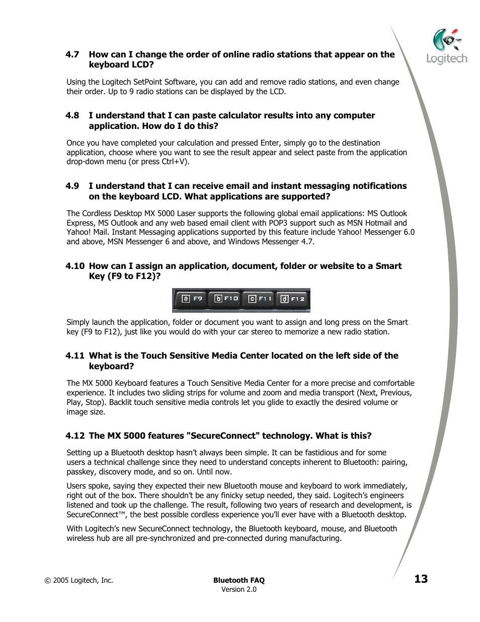 Logitech CORDLESS DESKTOP MX 5000 LASER User Manual | Page 17 / 34