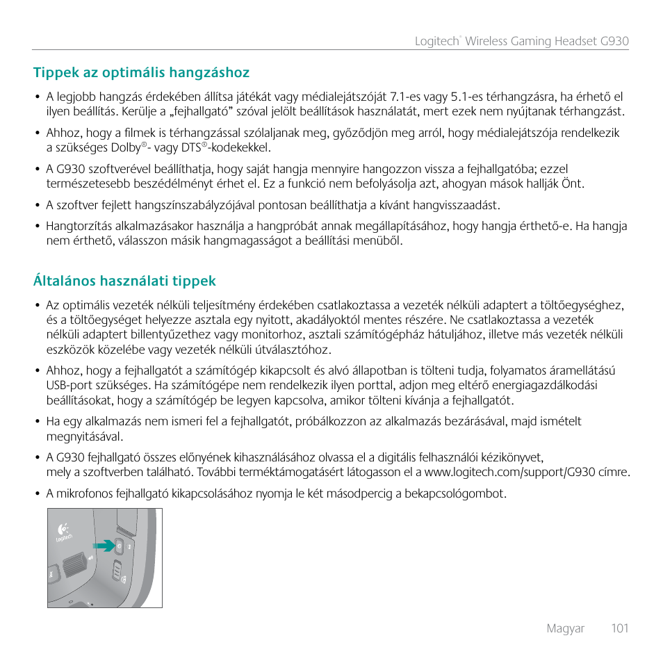 Logitech G930 User Manual | Page 101 / 120