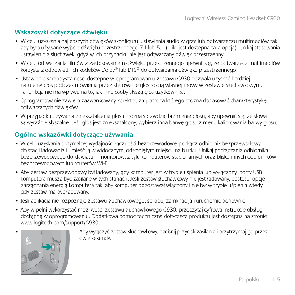 Logitech G930 User Manual | Page 115 / 120