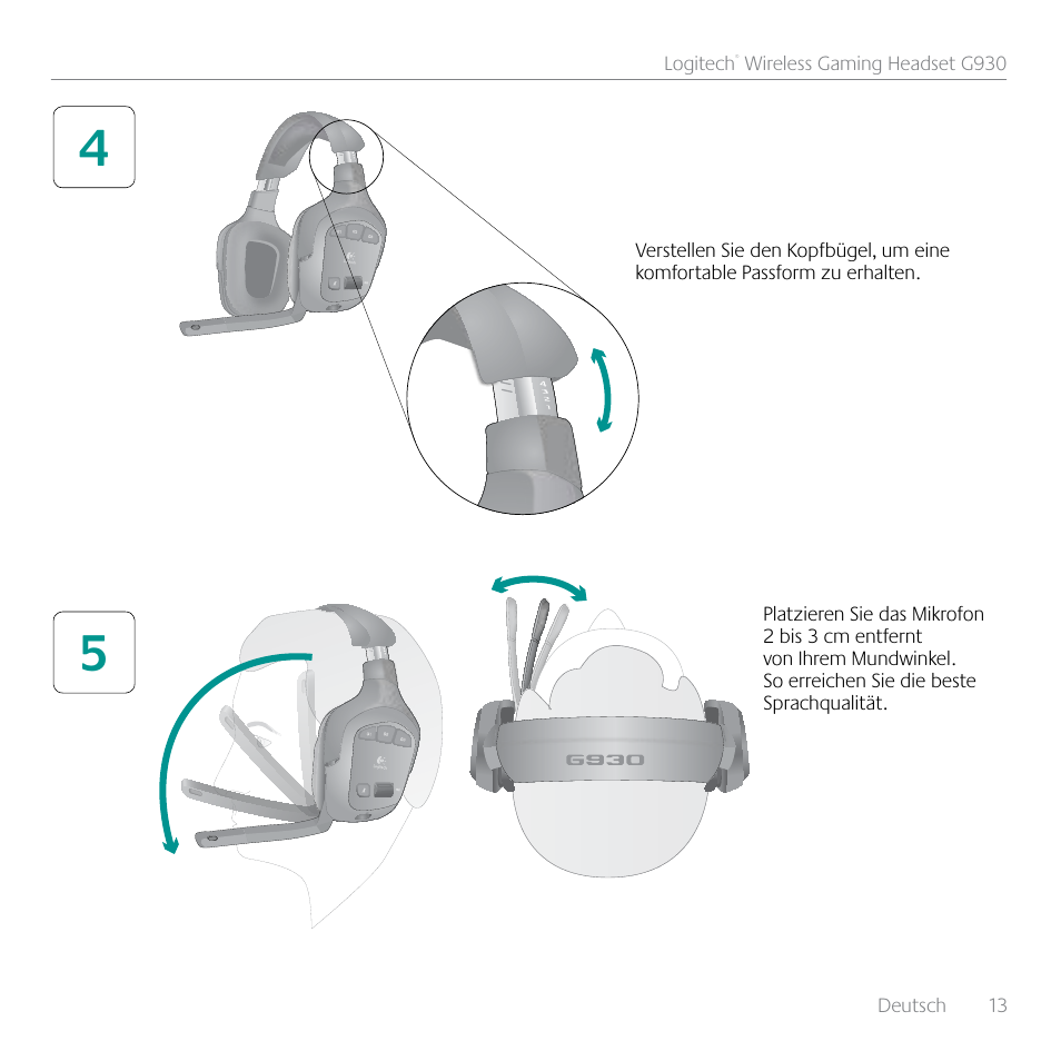 Logitech G930 User Manual | Page 13 / 120