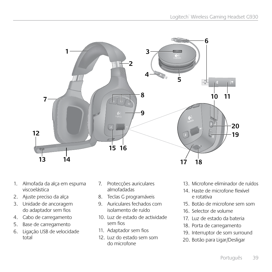 Logitech G930 User Manual | Page 39 / 120