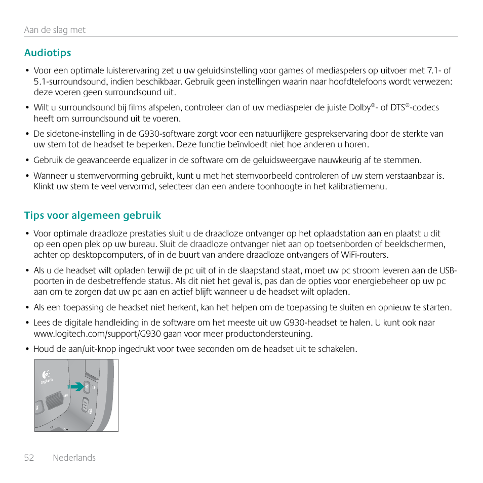 Logitech G930 User Manual | Page 52 / 120