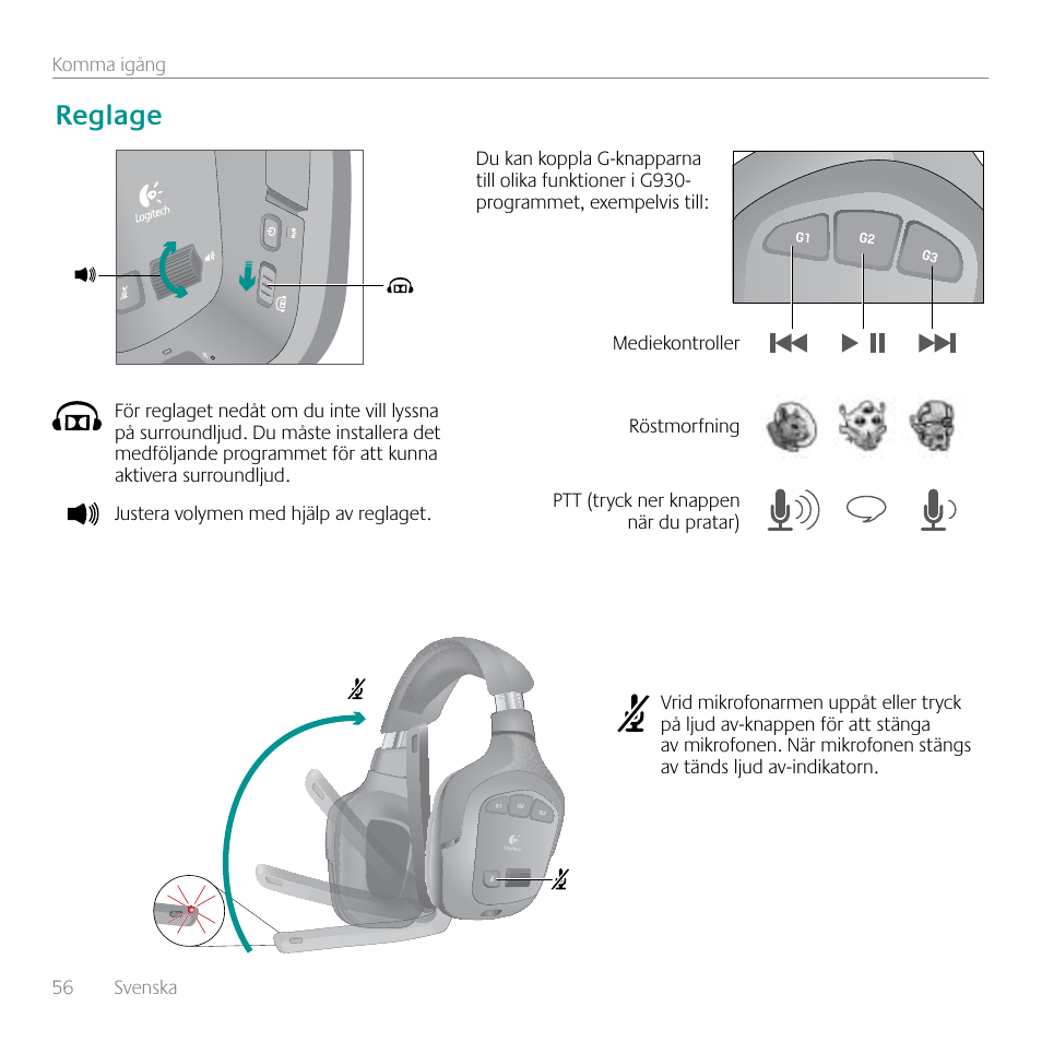 Reglage | Logitech G930 User Manual | Page 56 / 120