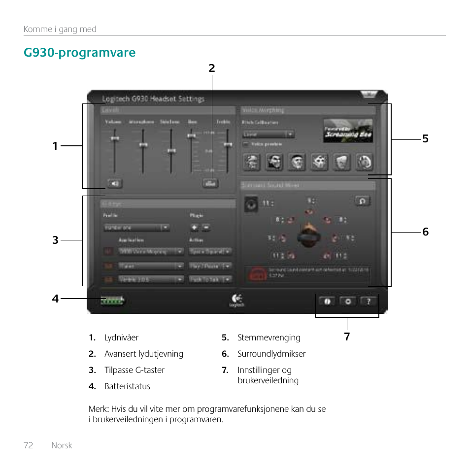 G930-programvare | Logitech G930 User Manual | Page 72 / 120