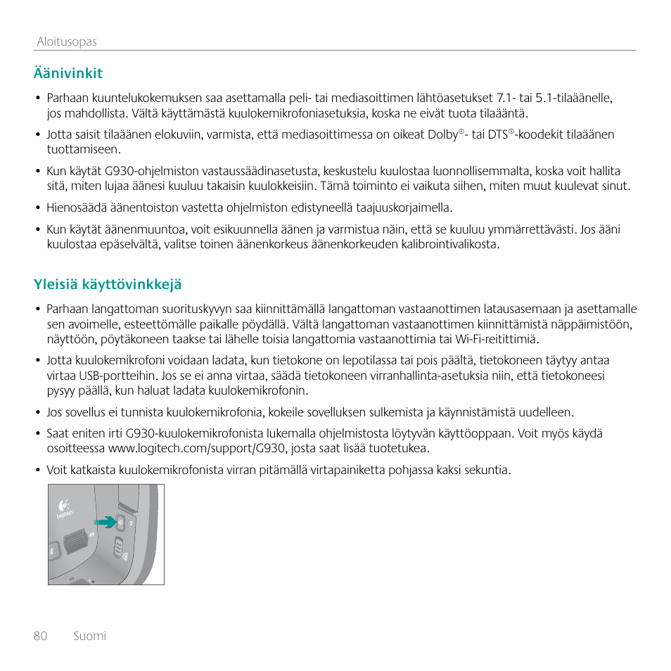 Logitech G930 User Manual | Page 80 / 120