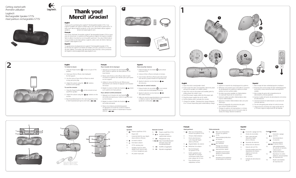 Logitech S715i User Manual | 2 pages