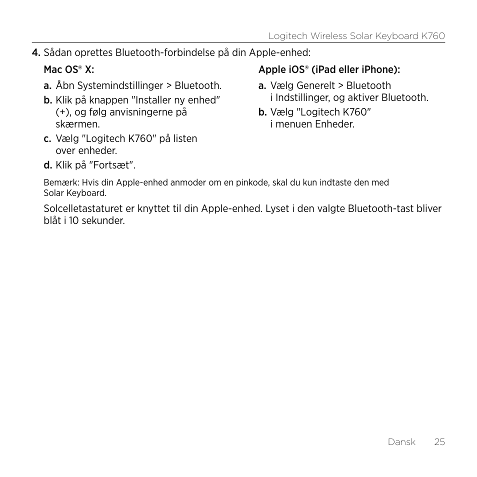 Logitech Wireless Solar Keyboard K760 User Manual | Page 25 / 56