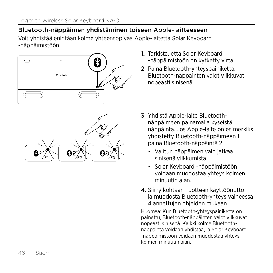 Logitech Wireless Solar Keyboard K760 User Manual | Page 46 / 56